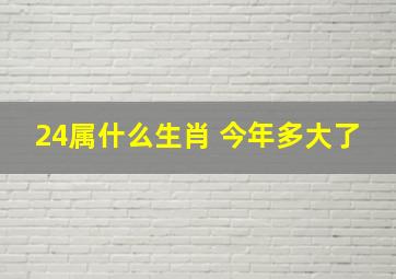 24属什么生肖 今年多大了